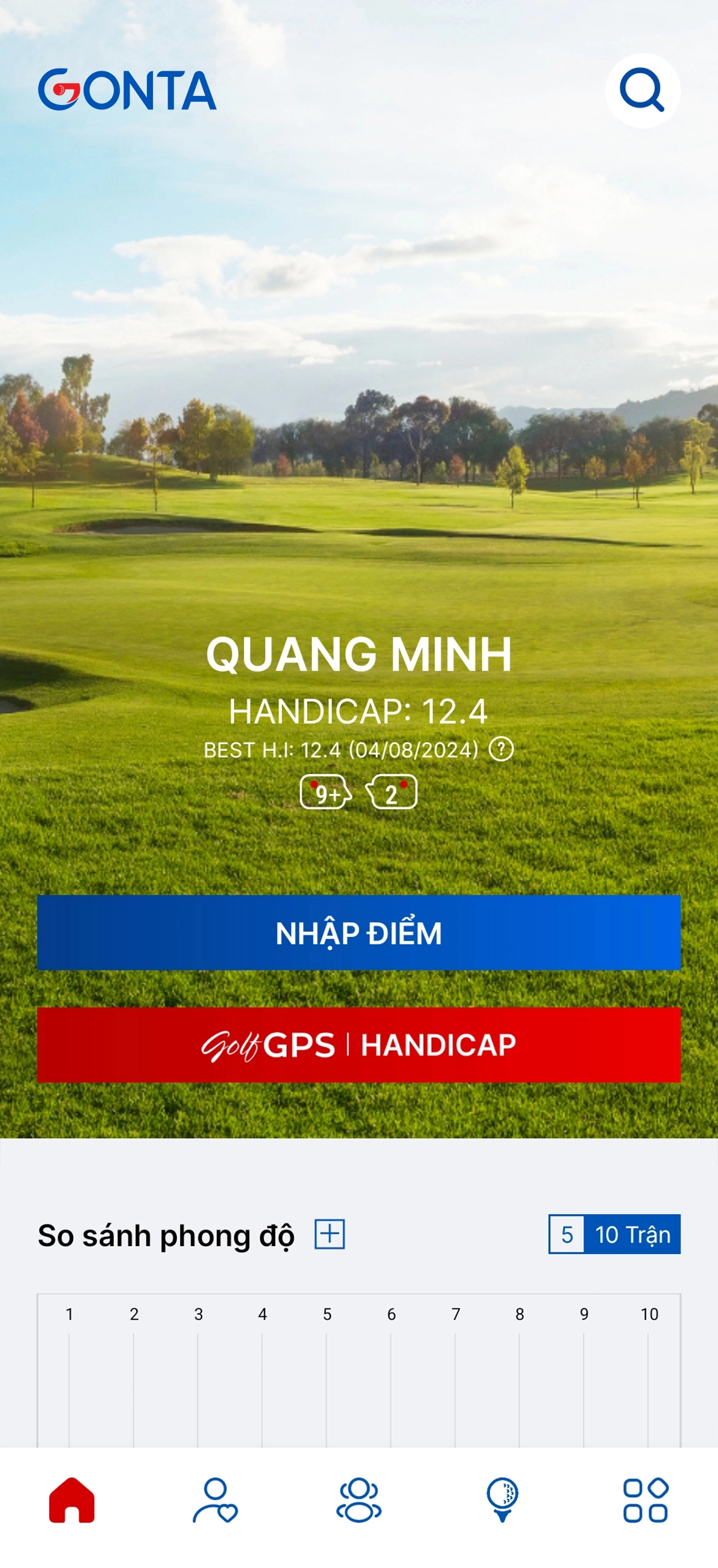GolfHandicap chuẩn xác cho cuộc chơi công bằng
